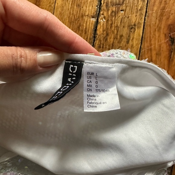 H&M Sequined One Shoulder Net Top & Sequined Net Skirt - Size L - Picture 9 of 14